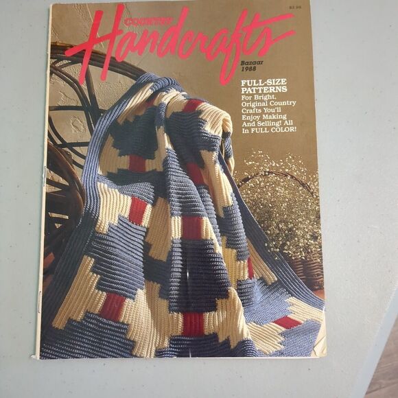 Vintage Craft Magazine Country Handcrafts Bazaar 1988 Knit Crochet Sew Cross Sti - Picture 1 of 4